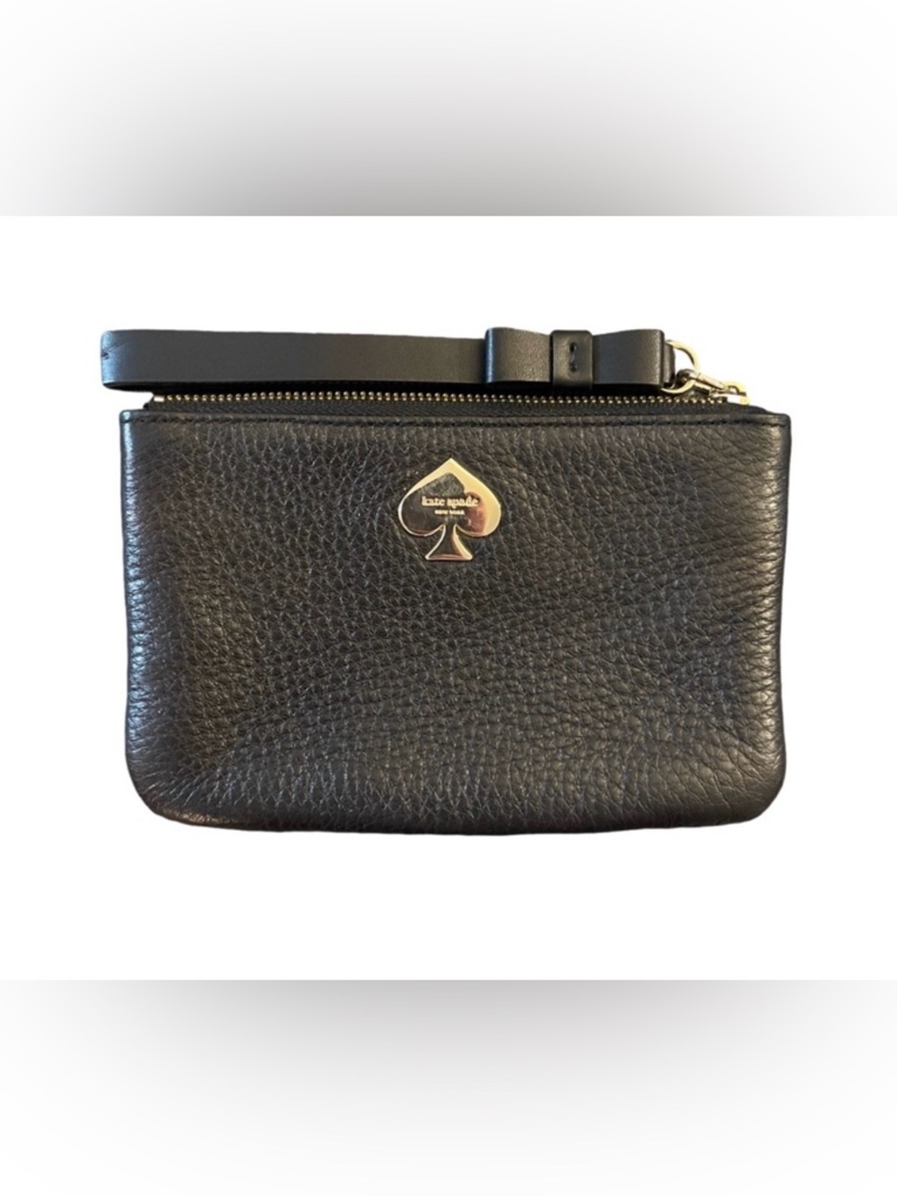 Kate Spade Black Pebbled Leather Wristlet